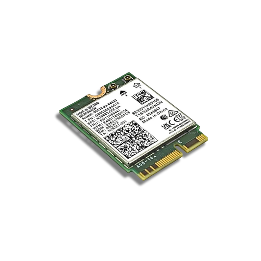 Intel BE200 NGW WiFi 7 Card on a white background showing M.2 Key E connector